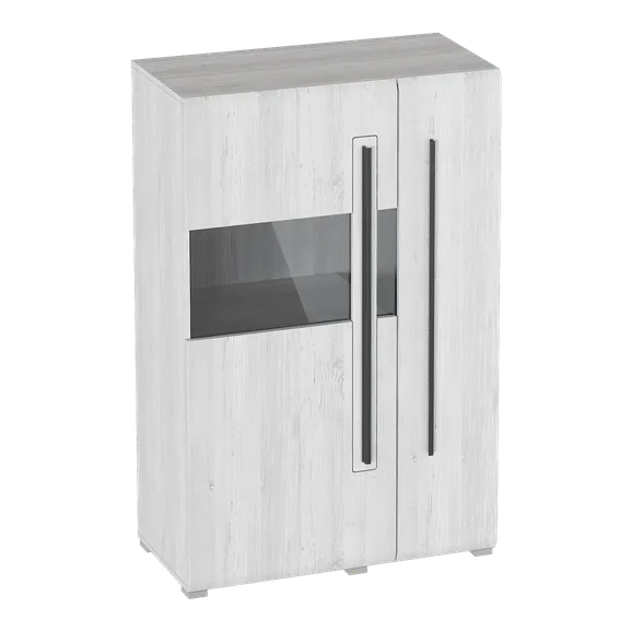 Шкаф-витрина двухдверный "Ницца" гостиная дуб Винтерберг