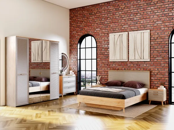 Спальный гарнитур "Гавана" композиция #2 Светло-серый