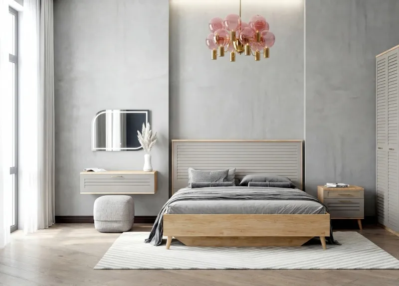 Шкаф двухдверный "Гавана" спальня Светло-серый