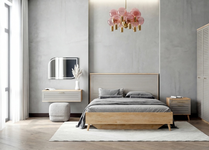 Шкаф двухдверный "Гавана" спальня Светло-серый